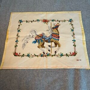 Vintage‎ Completed Counted Cross Stitch Carousel Horse Project 1995